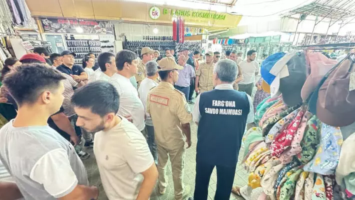 На рынке в Фергане произошла потасовка между продавцами и администрацией  