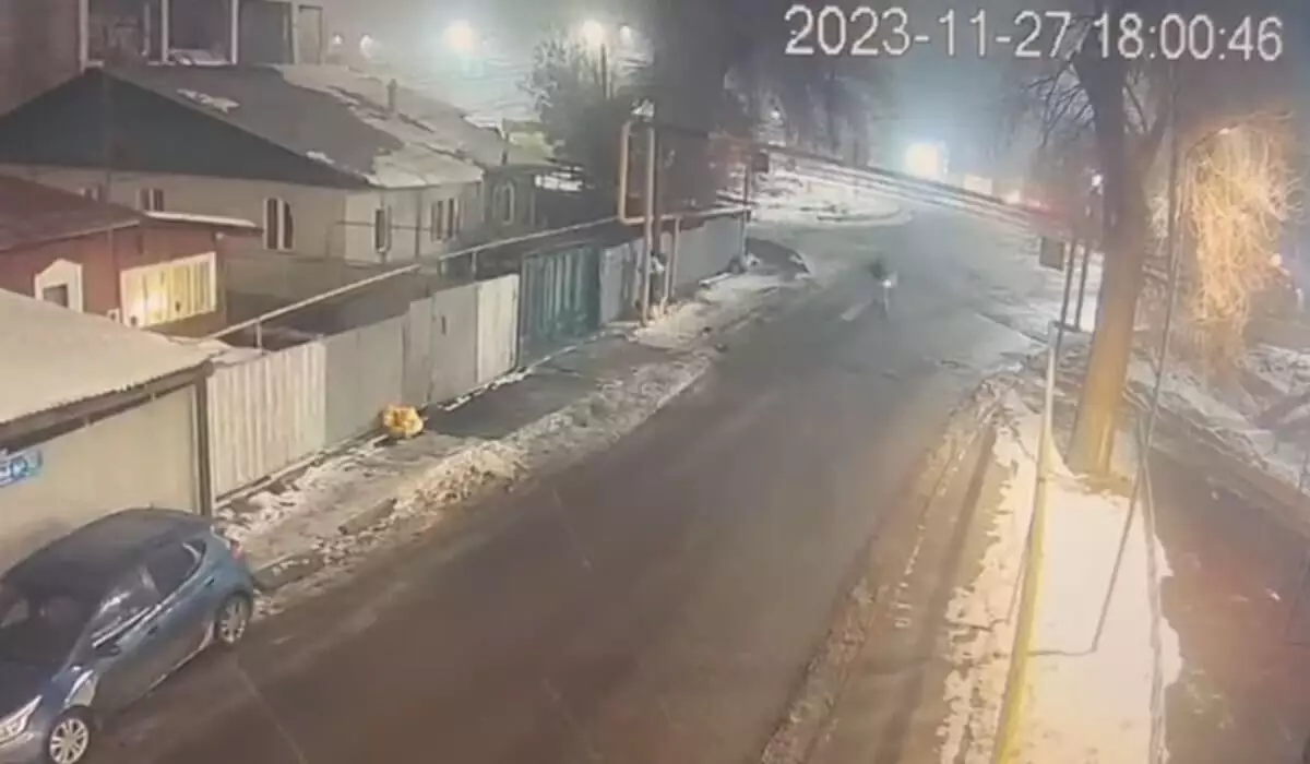 Прохожий ограбил женщину в Алматы: инцидент попал на видео