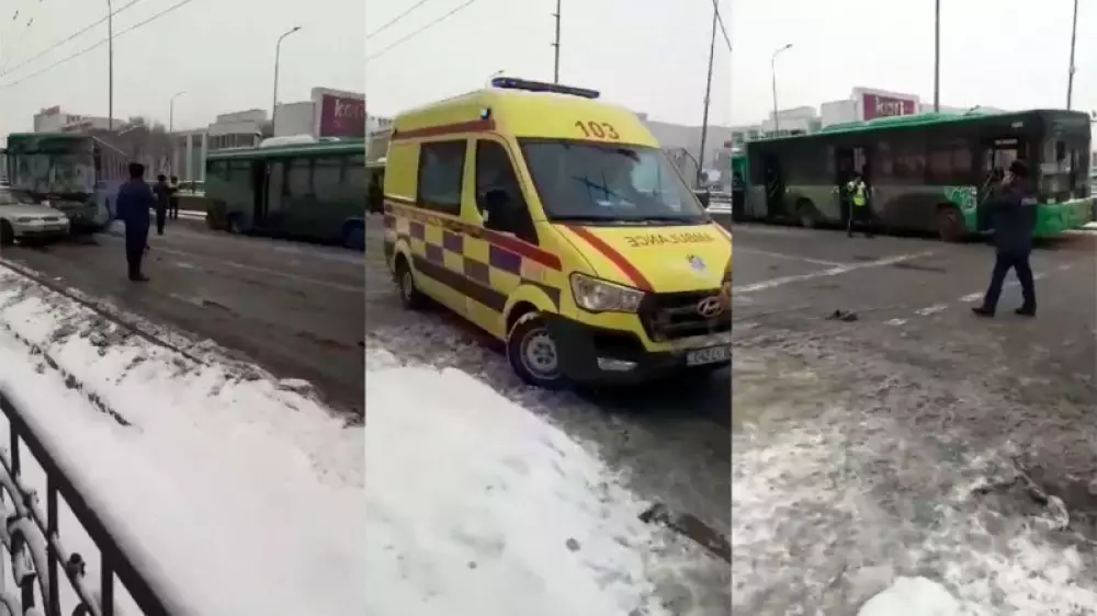 Алматыда автобустардың соқтығысуы салдарынан 17 адам зардап шекті