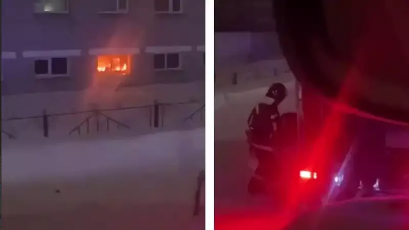 В административном здании во время пожара едва не погиб житель Петропавловска