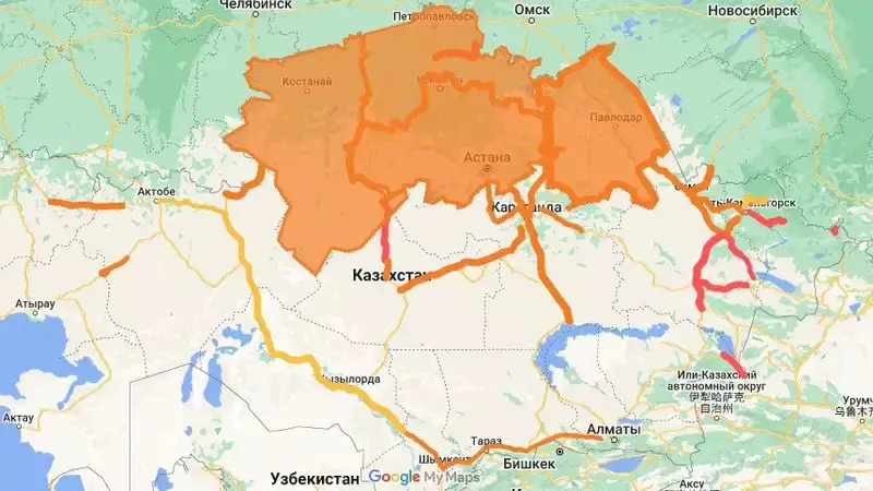 Почти 2,5 тыс авто застряли на трассах Казахстана в непогоду: ограничение действует на 100 участках