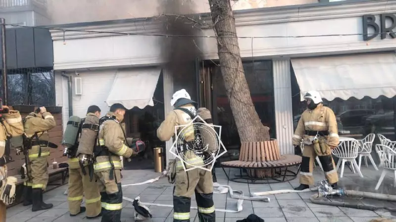 Пожар произошёл в кофейне Шымкента