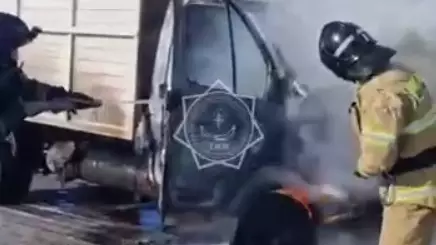 ГАЗель сгорела на трассе Астана - Караганда