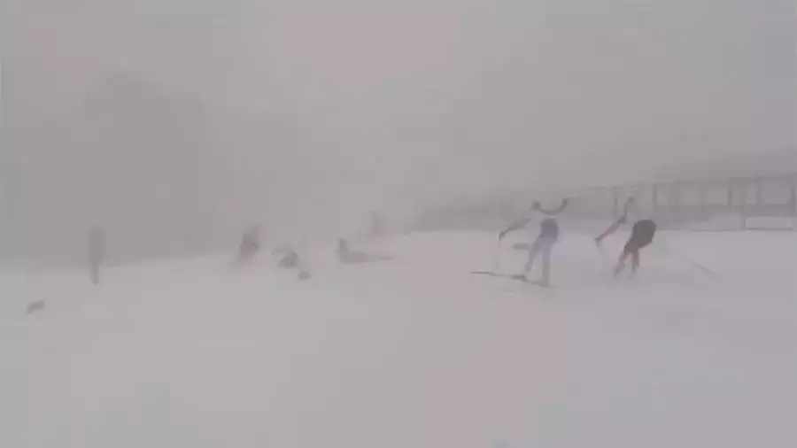 В Сочи во время лыжного масс-старта произошел массовый завал