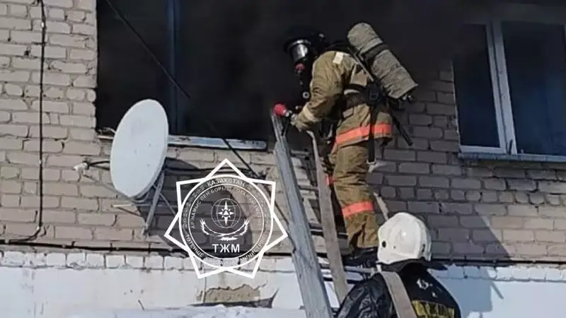 При пожаре в Северо-Казахстанской области спасено пять человек, из них двое детей