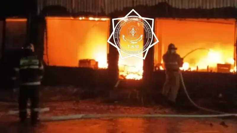 При пожаре в селе Талапкер Акмолинской области госпитализирован сторож горевшего помещения