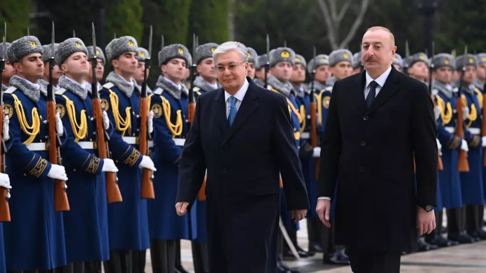 Әзербайжан президенті резиденциясында Тоқаевты қалай қарсы алды: видео