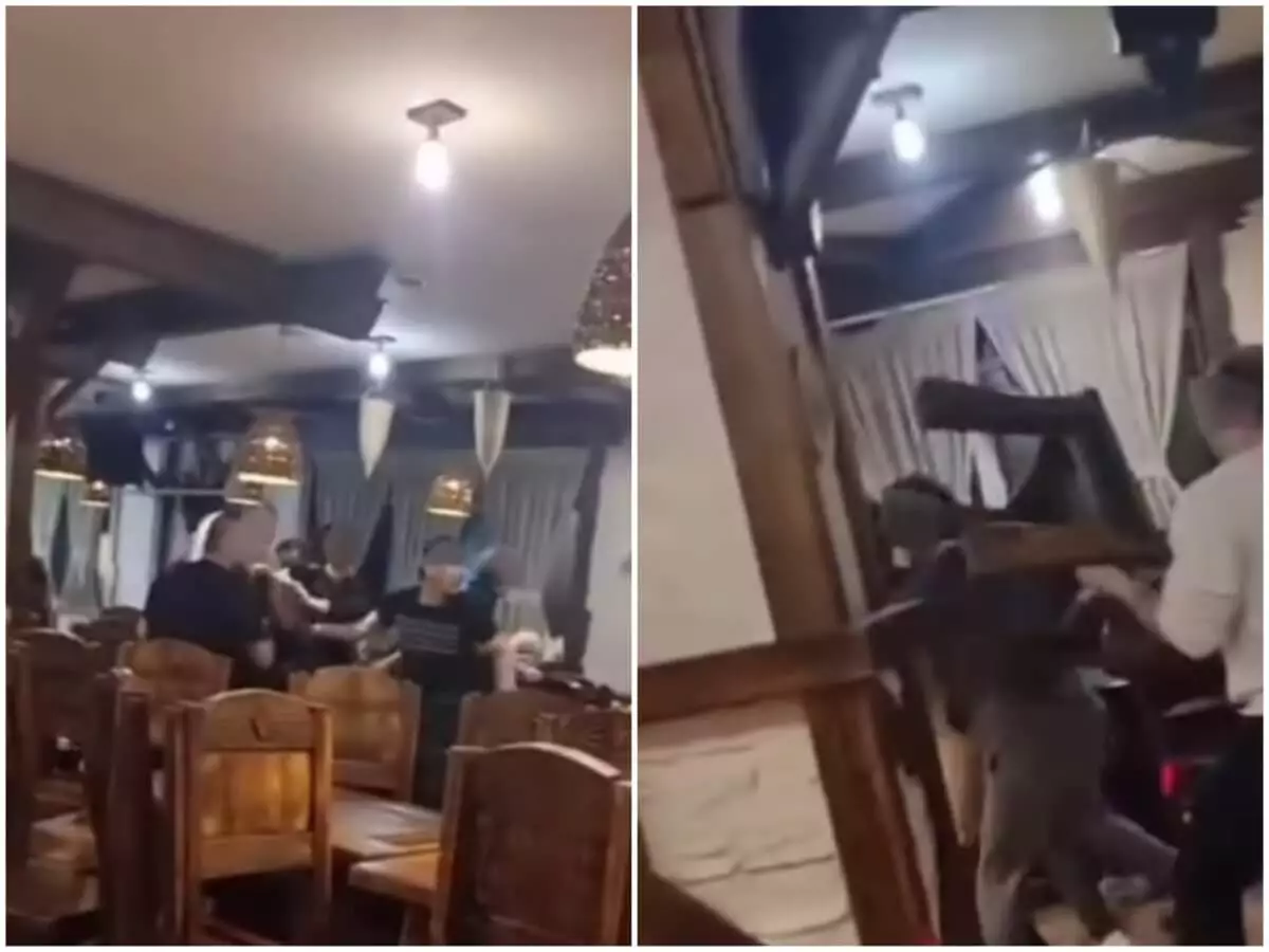 Массовая драка в кафе Караганды попала на видео
