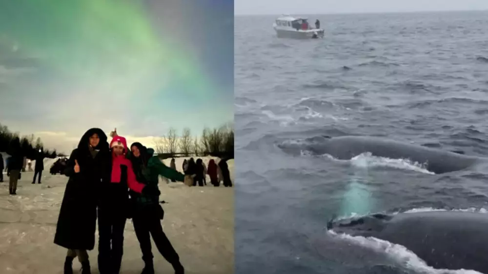 Северное сияние и китов увидели путешественницы из Актобе