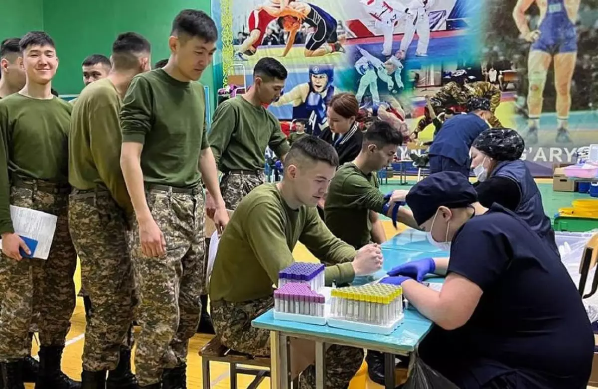 Курсанты военного института сдали 90 литров крови в Алматы