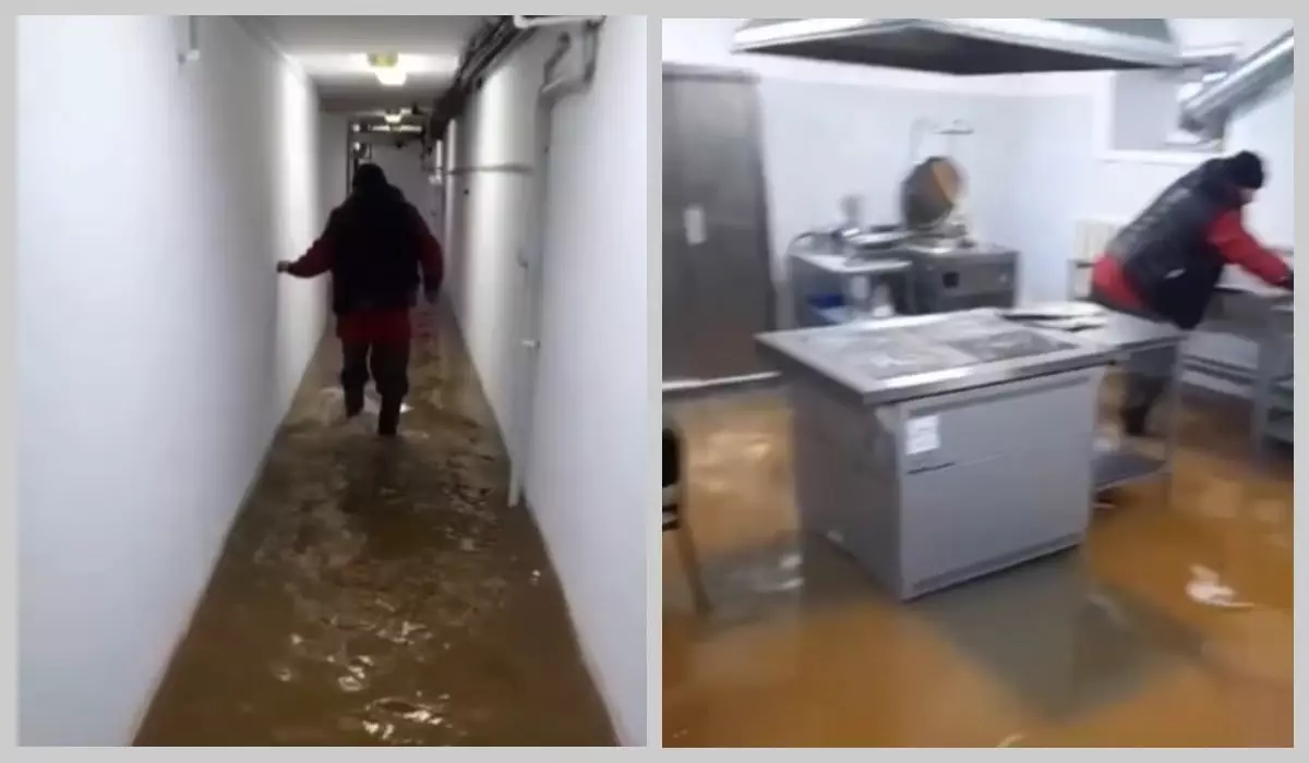 В Кокшетау школу затопило талыми водами