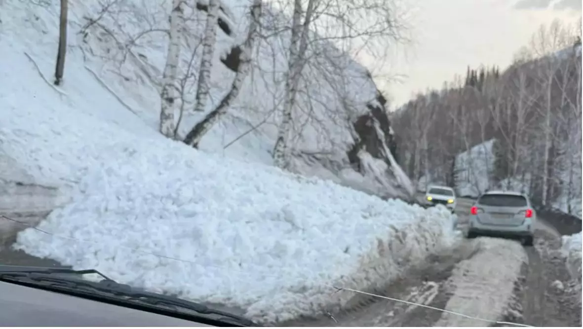 На трассе «Усть-Каменогорск — Рахмановские ключи» сошла лавина и частично перекрыла дорогу