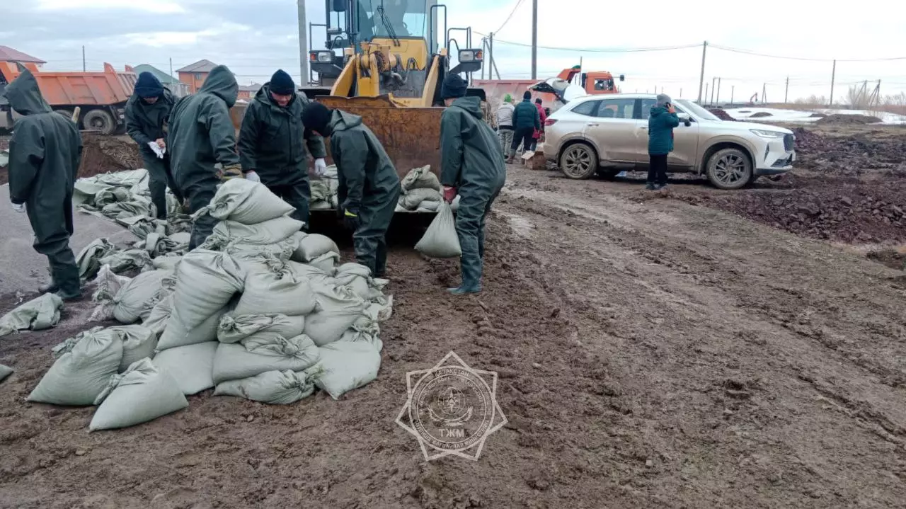 Для защиты от паводка поселка Жибек Жолы в Акмолинской области прибыли силы ДЧС Карагандинской области