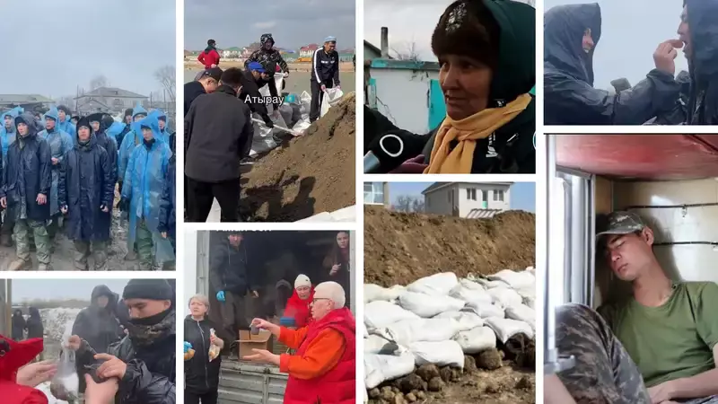 Наша сила – в единстве: жители Казахстана помогают военным и спасателям бороться с паводком