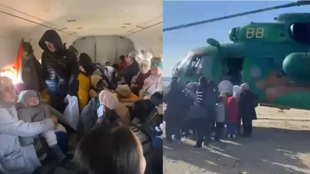 Летчики спасли детей, оказавшихся в полностью окруженном водой поселке в Актюбинской области