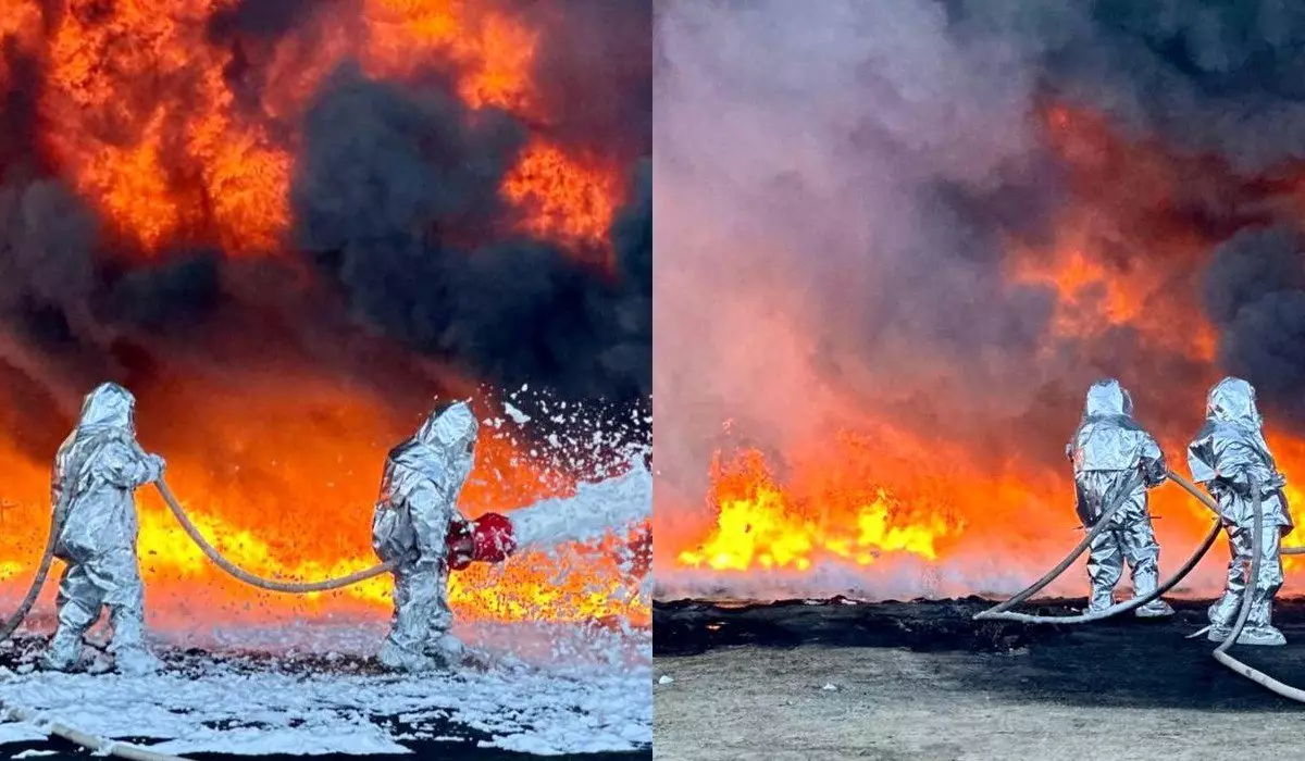 Крупный склад горит в Степногорске (ВИДЕО)