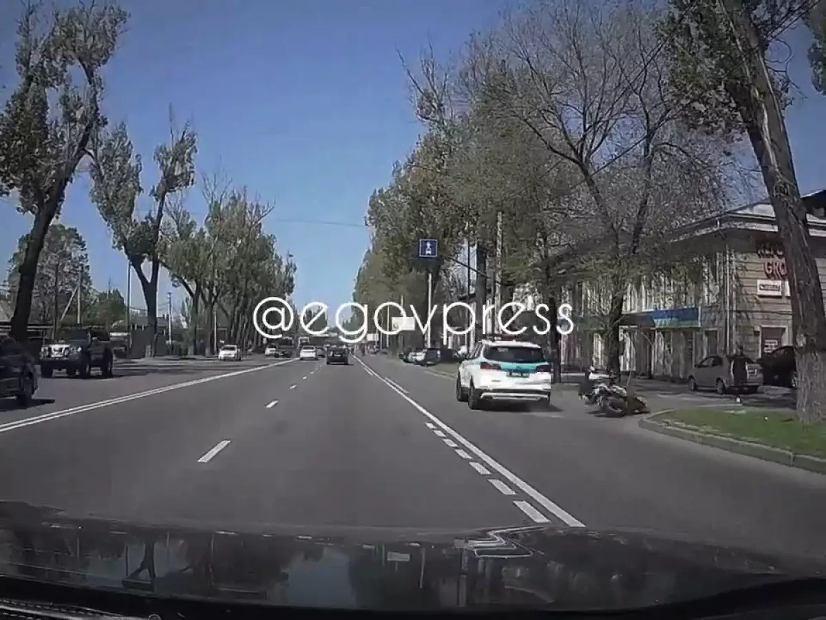 Патрульная машина сбила мопедиста в Алматы во время резкого разворота