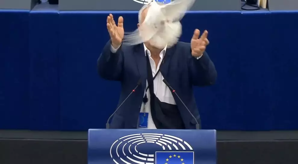 Депутат выпустил голубя прямо во время заседания Европарламента