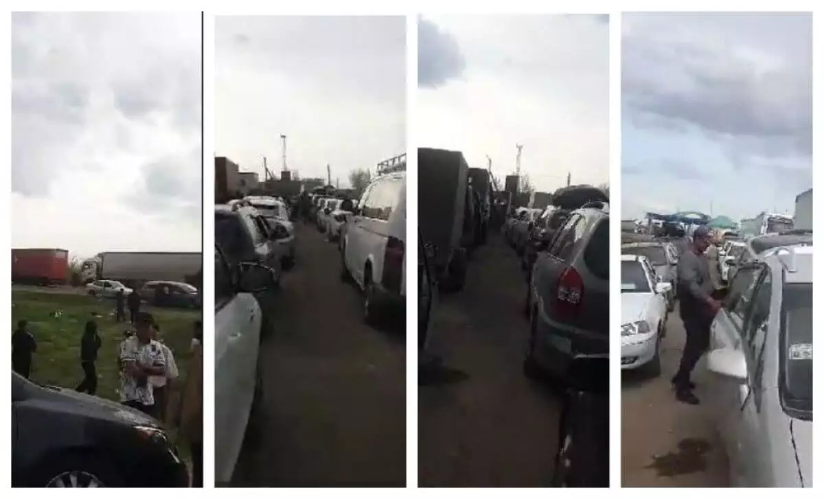 Сотни машин с мигрантами из Таджикистана застряли на казахстанско-российской границе (ВИДЕО)