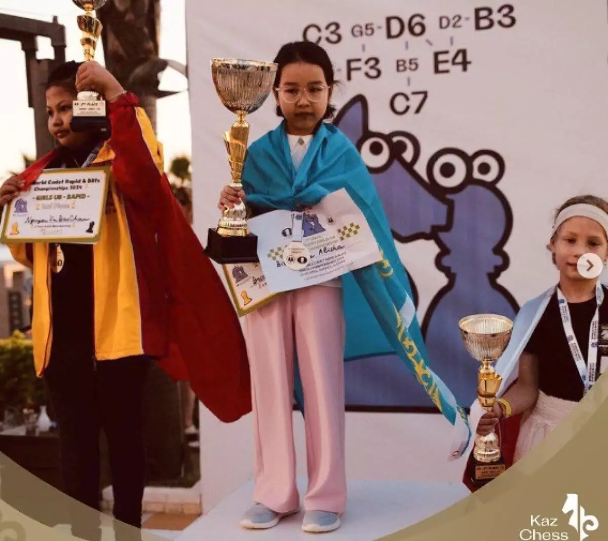 Cемилетняя шахматистка из Казахстана стала чемпионкой мира