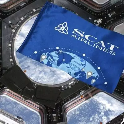 Флаги SCAT разместили на Международной Космической Станции