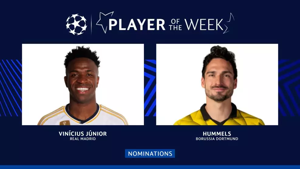 Хуммельс и Винисиус претендуют на звание игрока недели в Лиге чемпионов