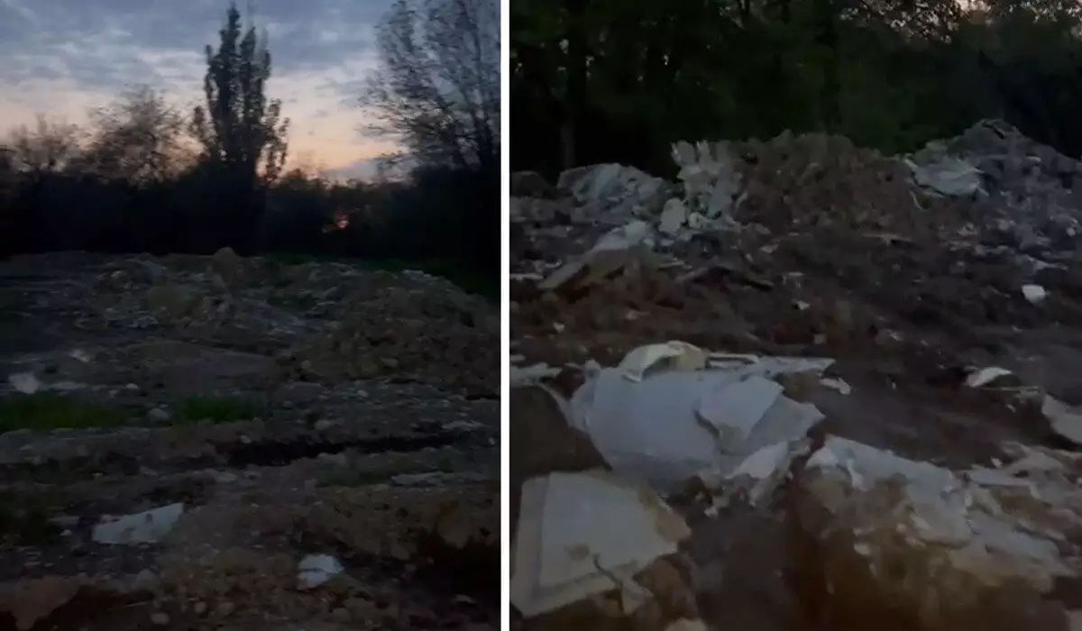 Водоохранную зону засыпали строительным мусором в Алматы (ВИДЕО)
