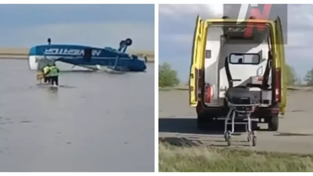 Самолет упал на воду и перевернулся в Казахстане: появилось видео