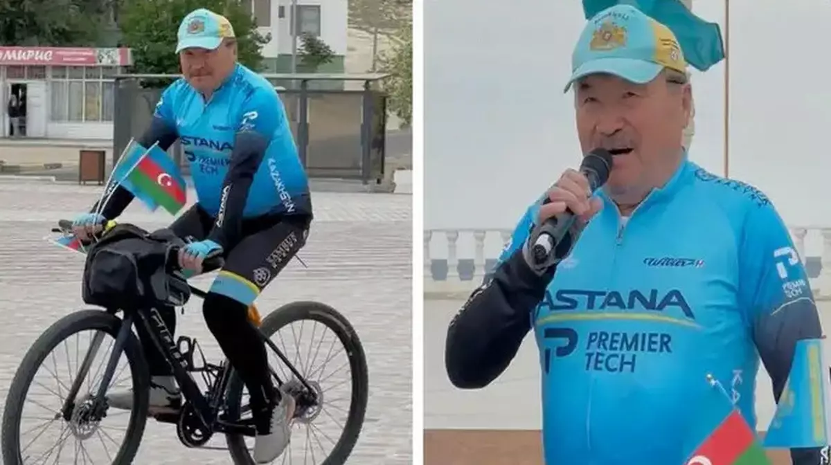 64-летний казахстанец поехал на велосипеде в Париж