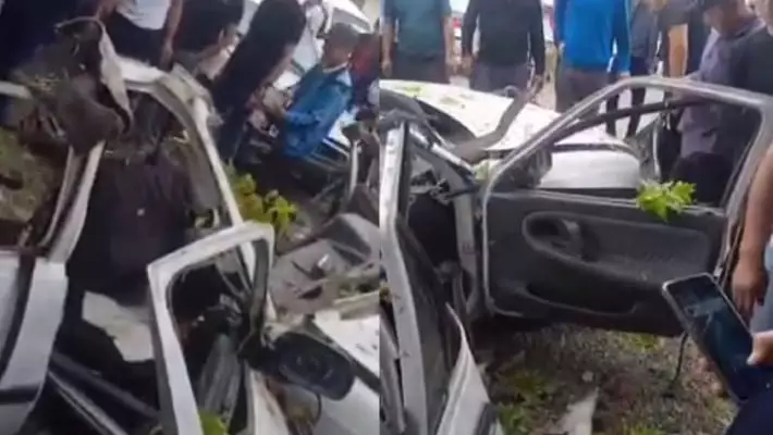 В Гулистане автомобиль разорвало на части из-за взрыва газового баллона