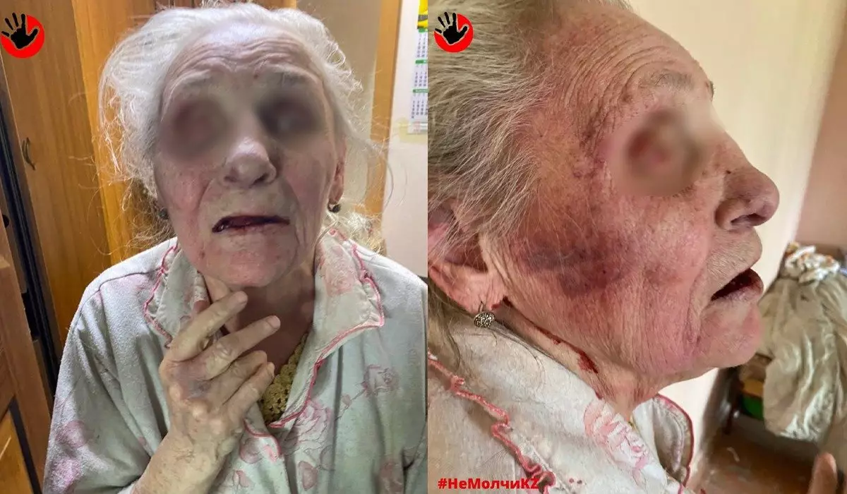 Сын жестоко избивает престарелую незрячую мать в Алматы (ВИДЕО)