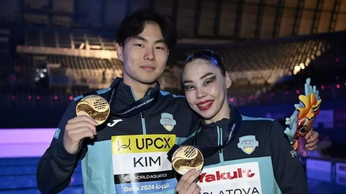 Казахстанский смешанный дуэт завоевал три медали на этапе Кубка мира по артистическому плаванию