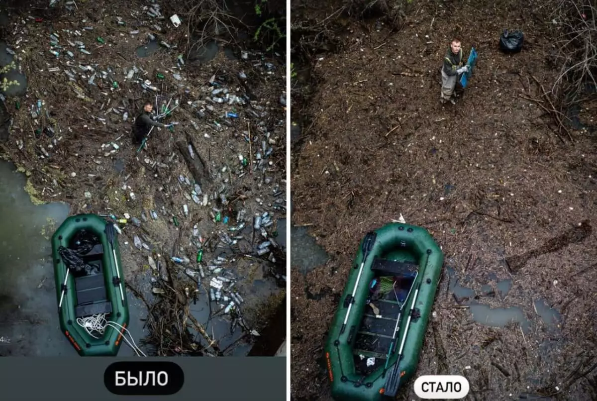 Плавали тонны мусора: Скриптонит разместил видео российского блогера по очистке реки в Казахстане