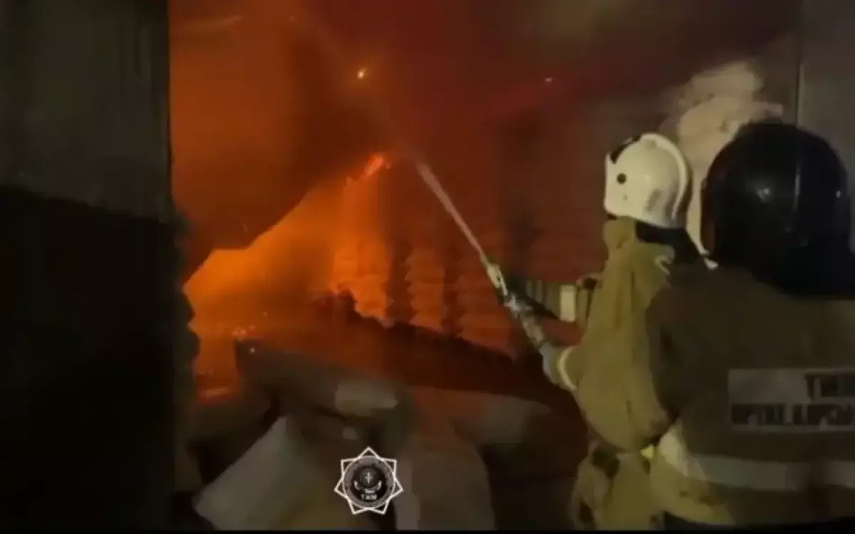 Крупный пожар потушили в Шымкенте