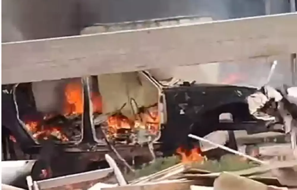 Разобранный автомобиль сгорел в пригороде Актау