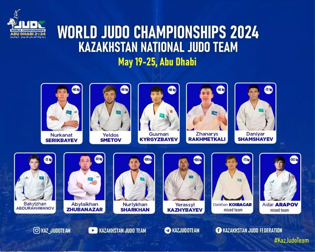 Объявлен состав сборной Казахстана на чемпионат мира по дзюдо