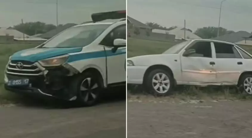 Пьяный туркестанец протаранил патрульное авто в Шымкенте