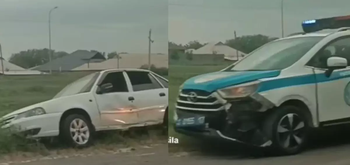 Служебным авто полицейские перегородили путь пьяному мужчине в Шымкенте