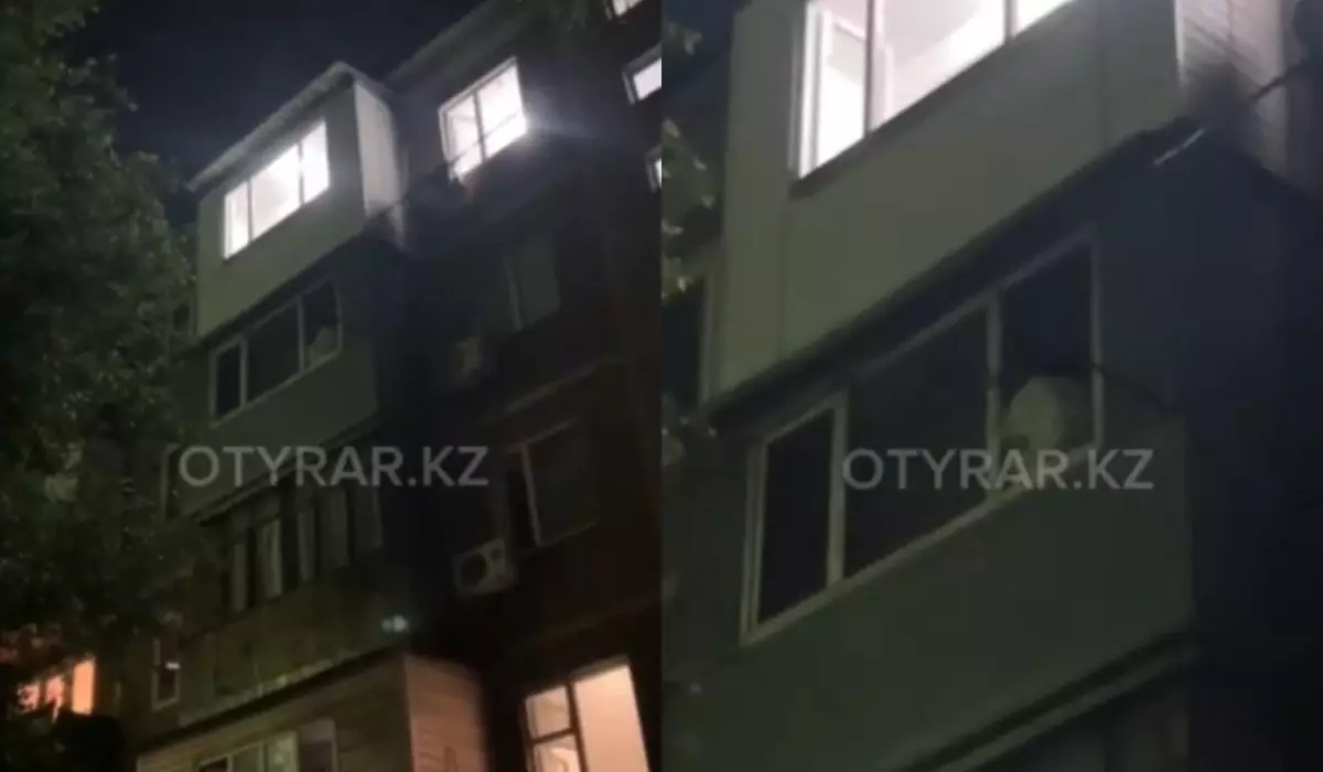 Женщина пыталась выброситься из окна в Шымкенте (ВИДЕО)
