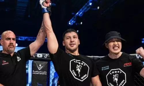 Кандидат в UFC из Казахстана выиграл нокаутом после избиения. Видео