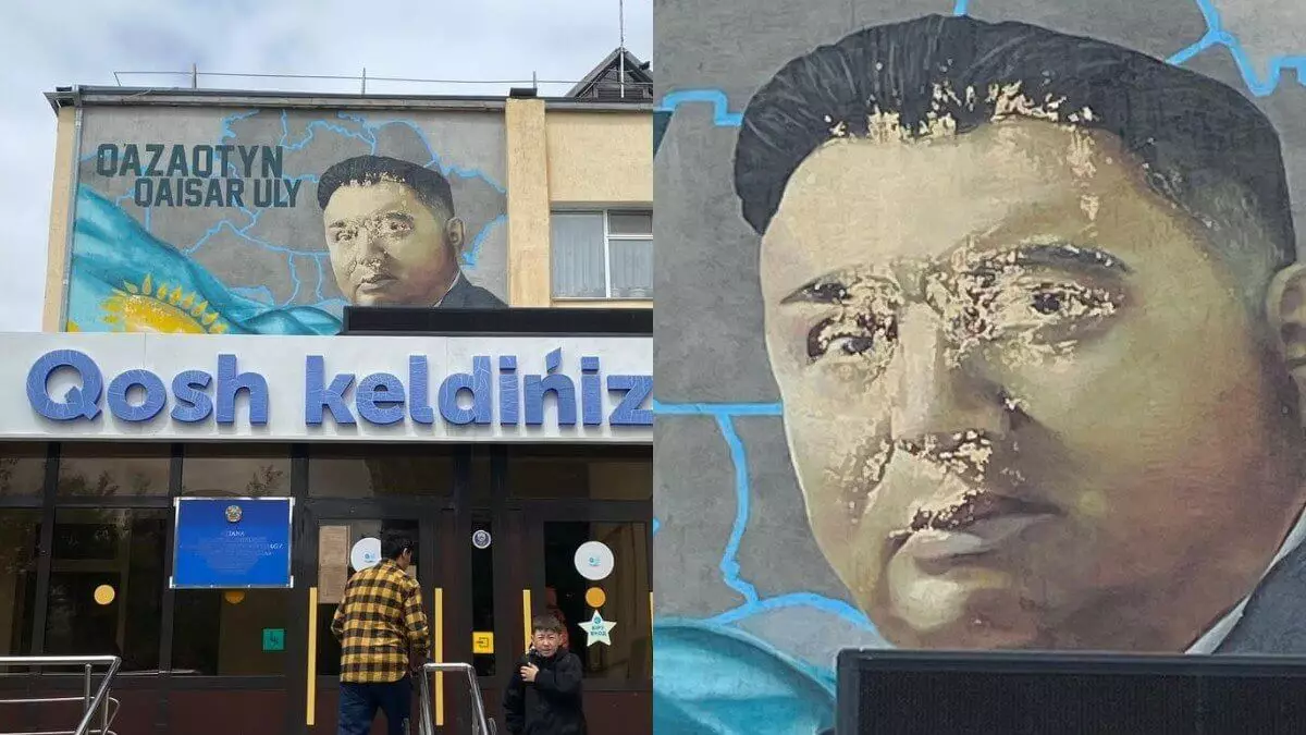 В Астане изображение Ташенова на здании не реставрируют уже второй год