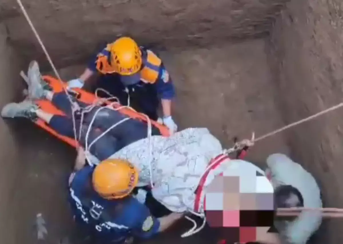 В Алматинской области спасли мужчину, упавшего в яму глубиной пять метров