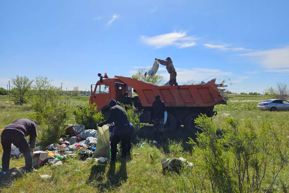 Почти две сотни жителей Костанайской области вышли на уборку лесопарковой зоны