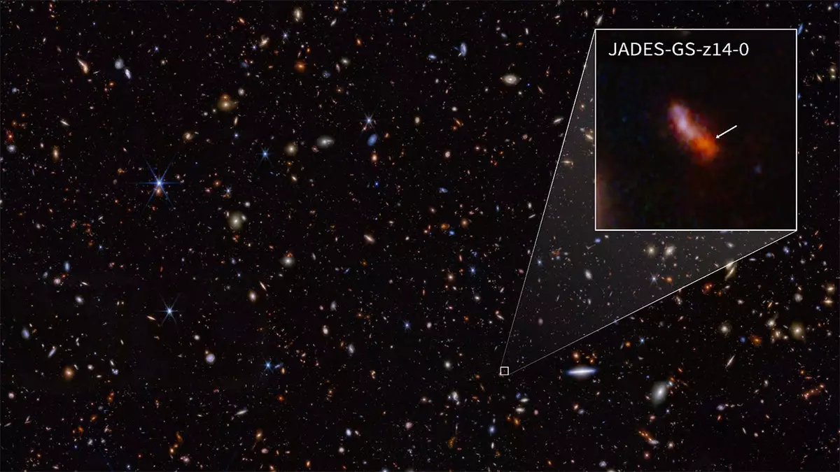 Телескоп Уэбба запечатлел самую далекую из известных галактик