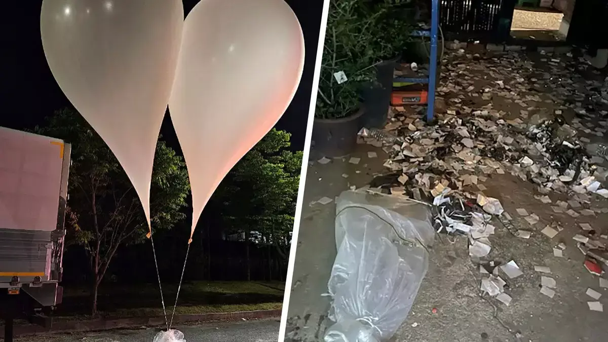 КНДР вновь запустила воздушные шары с отходами на территорию Южной Кореи