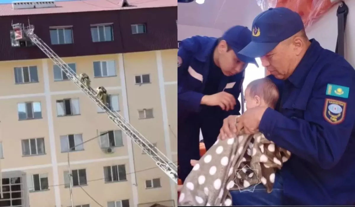Спасение восьмимесячного малыша попало на видео в Атырау