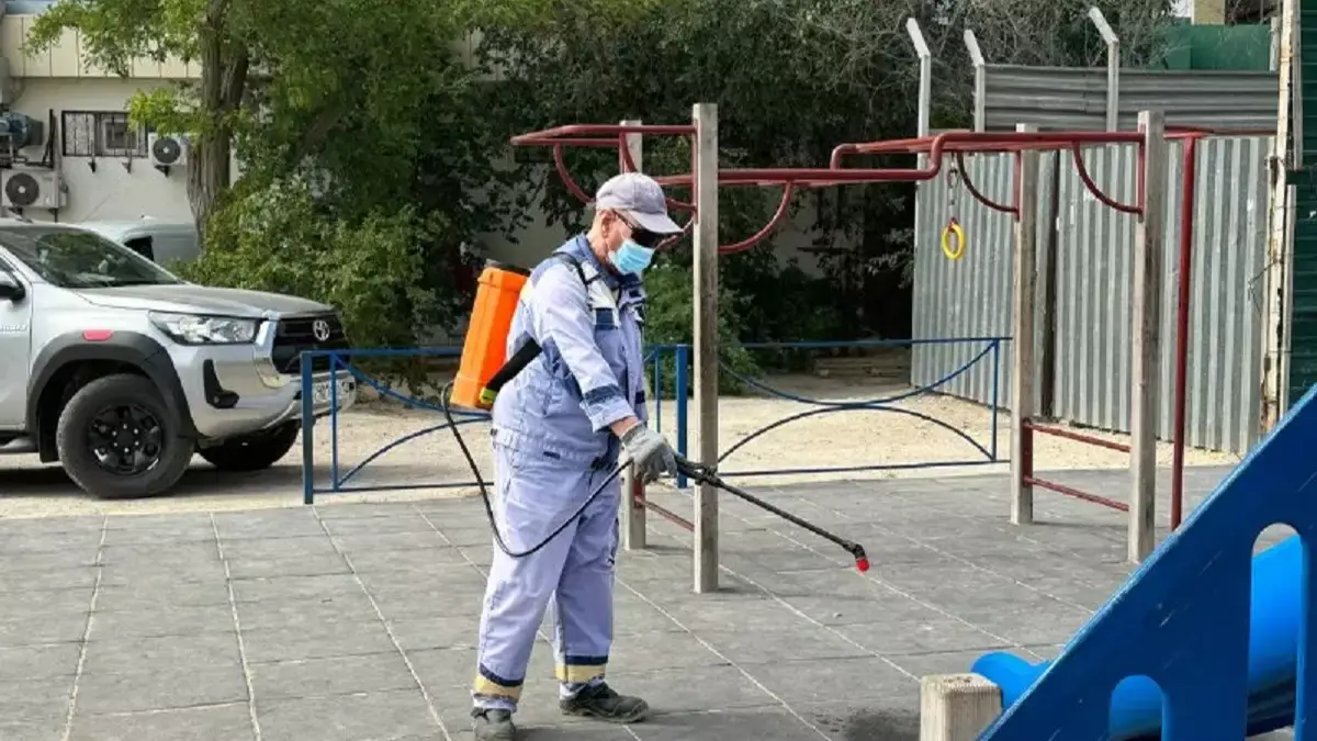 В Актау детские площадки спасают от блох