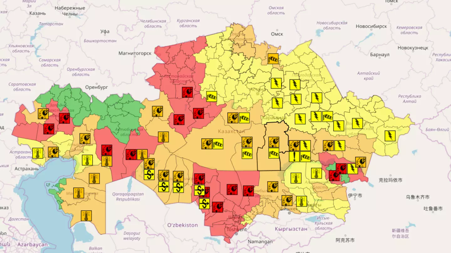 Аномальную жару и угрозу пожаров в разных частях страны ожидают в Казахстане
