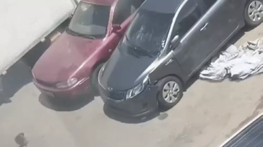 Громящие автомобиль подростки попали на видео в Алматы