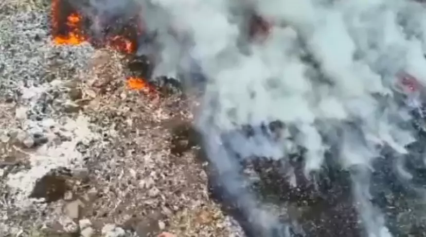 Больше суток горит полигон ТБО в Конаеве